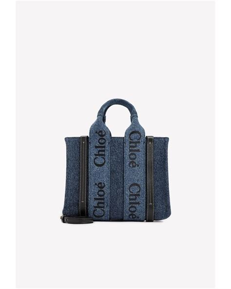 chloe canvas tote|chloe woody tote denim.